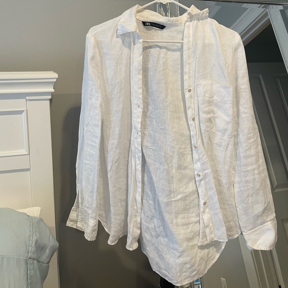 Zara white button down